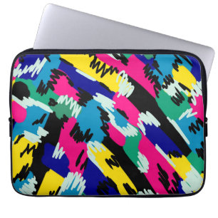 Vetoude Abstracte kunst in primaire kleuren Laptop Sleeve