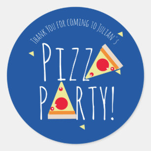 Vetpizza-verjaardagsfeest restaurant Dank je Ronde Sticker