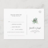 Vetplant groen | Nummergewenst Postkaart RSVP (Achterkant)