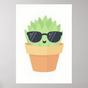 Vetplant Ouder Kawaii Ontwerp Binnen Tuin Poster
