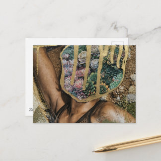 Vetplant Vrouw in Droombewerking collagekunst Briefkaart
