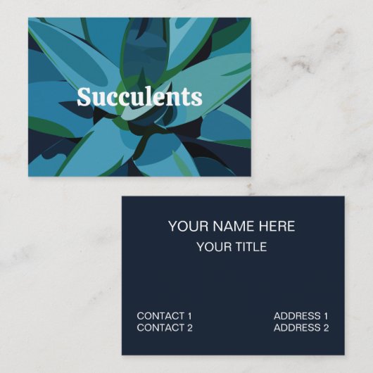 Vetplanten Blauwe Agave Cactus  Visitekaartje (Voorkant / Achterkant)