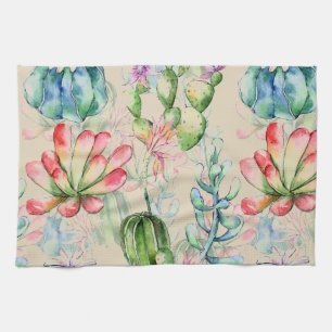 Vetplanten en Cactussen Keukenhanddoek