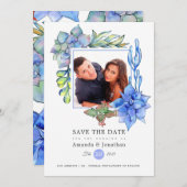 vetplanten foto bruiloft save the date (Voorkant / Achterkant)