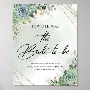 Vetplanten gouden frame Hoe oud was de aanstaande  Poster