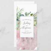 Vetplanten groen blad goudkleurige trouwprogramma' programma (Voorkant / Achterkant)