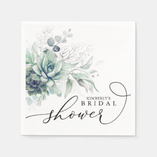 Vetplanten Groene Elegante Bruiloft / Baby Shower Servet