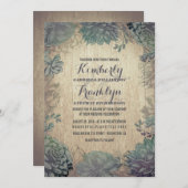 vetplanten rustieke bruiloft kaart (Voorkant / Achterkant)