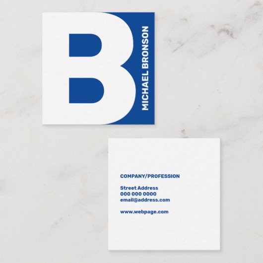 Vetreuzenketter blauw wit vierkante visitekaartje (Voorkant / Achterkant)