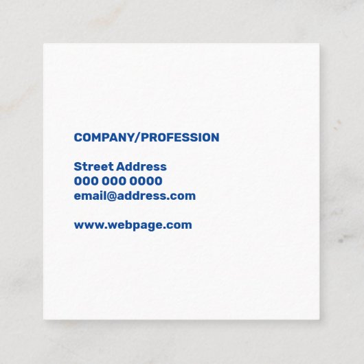 Vetreuzenketter blauw wit vierkante visitekaartje (Achterkant)