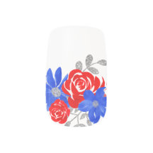 Vetrode en blauwe bloemen