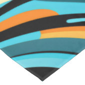 Vette abstracte golfbloemen Azure Cobalt Cascade Tafelkleed (Gekanteld)