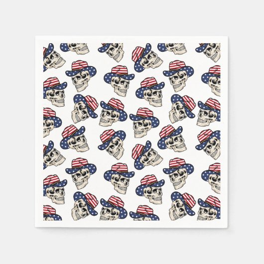 Vette Amerikaanse Cowboy Skull Servet (Voorkant)