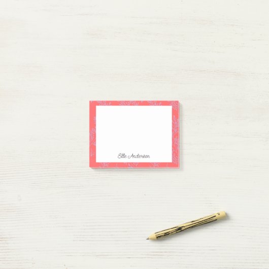 Vette anjer & maagdenpalm bloemen post-it® notes (Op bureau)