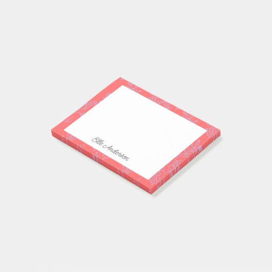 Vette anjer & maagdenpalm bloemen post-it® notes (Schuin)