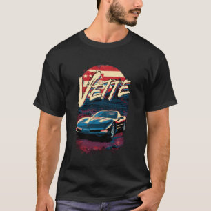 Vette auto van de 5e generatie Patriottische Ameri T-shirt
