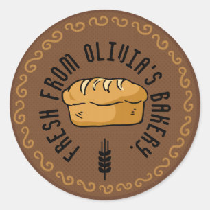 Vette bakkerij ronde sticker