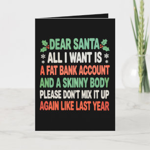Vette bankrekening dun lichaam alsjeblieft kerst X Kaart