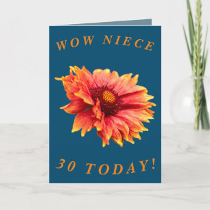 Vette Bloemen 30e Verjaardag Kaart voor Nichtje