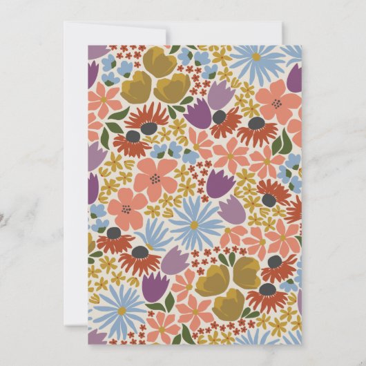 Vette Bloemen Bruids Brunch Douche Kaart (Achterkant)