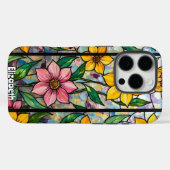 Vette bloemen in glaskunst Case-Mate iPhone case (Achterkant (horizontaal))