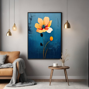 Vette Bloemenkunst met Abstracte Bloemen Poster