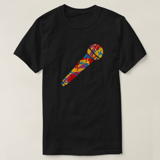 Vette Camo Pattern-microfoon T-shirt (Design voorkant)