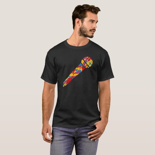 Vette Camo Pattern-microfoon T-shirt (Voorkant volledig)