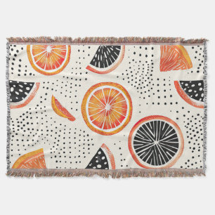Vette citrus schijf strepen (2) deken