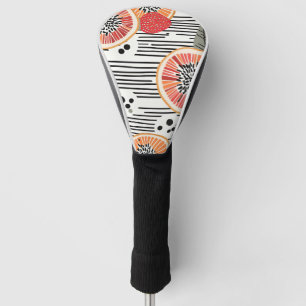 Vette citrus schijf strepen (3) golfheadcover