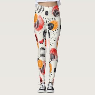 Vette citrus schijf strepen (3) leggings