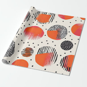 Vette citrus schijf strepen (4) cadeaupapier