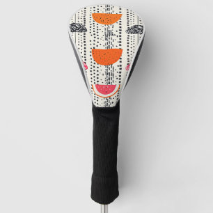 Vette citrus schijf strepen (5) golfheadcover