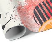 Vette citrus schijf strepen (6) cadeaupapier (Rol Hoek)