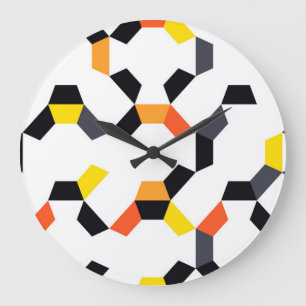 Vette, coole, trendmatige, unieke, moderne geometr grote klok