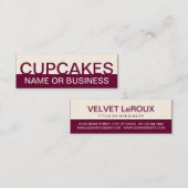 Vette CUPCAKES (kleur aanpasbaar) Mini Visitekaartje (Voorkant / Achterkant)