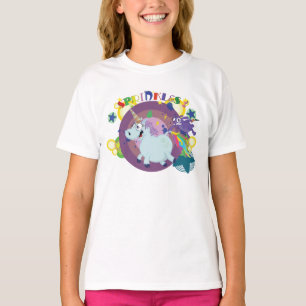 vette eenhoorn op de vlucht t-shirt