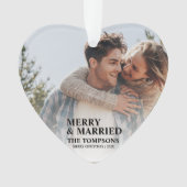 Vette eerste kerst getrouwde foto Ornament (voorkant)