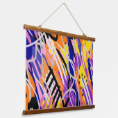 Vette en expressieve Abstracte kunst Hangend Wandkleed (Gebogen)