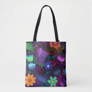 Vette en mooie Boho heldere Floral Art Draagtas