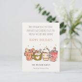 Vette Funny Coffee Caffeine Drink kerst Feestdagenkaart (Staand voorkant)