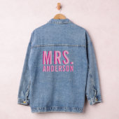 Vette Gestapelde Roze Naam Denim Jacket (Hangar)
