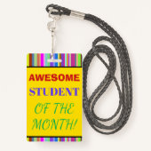 Vette "GEWELDIGE STUDENT VAN DE MAAND"! Badge (Achterkant met draagriem)