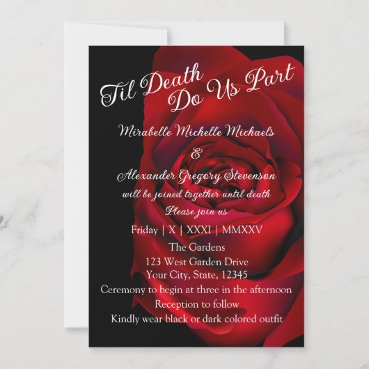 Vette Gothic Moody "Til Death Do Us Part" Bruiloft Kaart (Voorkant)