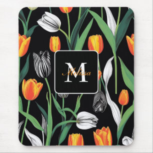 Vette grafische artistieke tulpen muismat