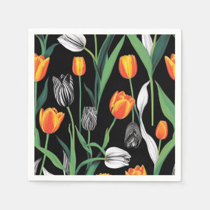 Vette grafische artistieke tulpen servet