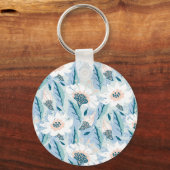 Vette hand geschilderd bloemig  sleutelhanger (Achterkant)