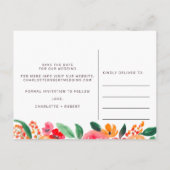 Vette herfst rood roze bloemenbruiloft save the da aankondigingskaart (Achterkant)