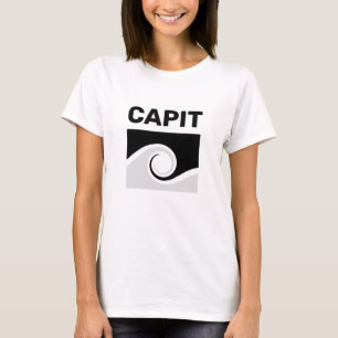 Vette hoofdtekst en abstracte golven t-shirt