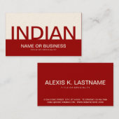 Vette INDIAN (aanpasbare kleuren) Visitekaartje (Voorkant / Achterkant)